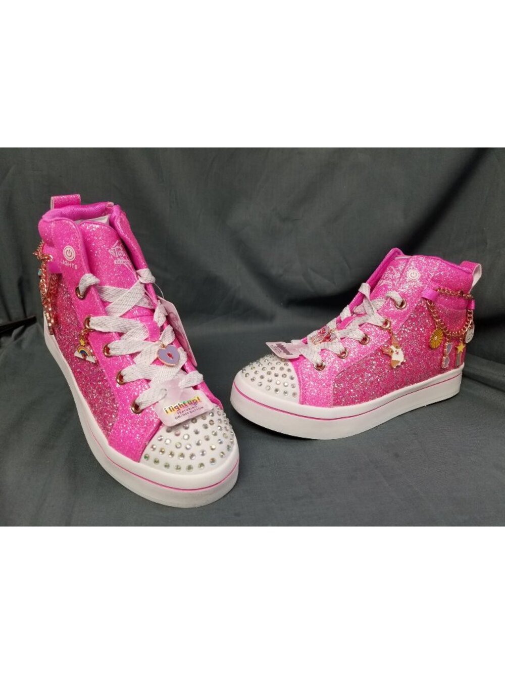 Twinkle Toes Spark Light-Ups Girls Pink Black Size 1.5 New No Box !!